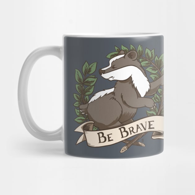 "Be Brave" Badger Crest by cartoonowl